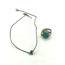 .925 1 RING+ 1 BRACELET TURQUOISE STONES