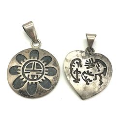 2 ENGRAVED PENDANTS 1 KOKOPELLI