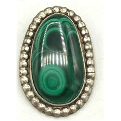 .925 "VJ" MALACHITE NAVAJO PENDANT