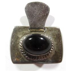 ANTIQUE STERLING PENDANT WITH LARGE OVAL