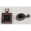 Image 2 : 2-MODERN STERLING PENDANTS WITH BLACK
