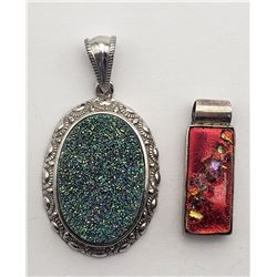 2-STERLING PENDANTS (1)MARKED RHI THAILAND