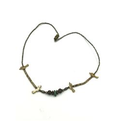 BEADED, LIQUID .925, BIRD, TURQ NECKLACE