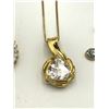 Image 4 : 2 .STERLING GOLD TONE CHAINS + 3 PENDANTS