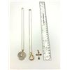 Image 6 : 2 .STERLING GOLD TONE CHAINS + 3 PENDANTS