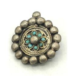 .925 BROOCH W TURQ STONES VINTAGE