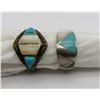 Image 1 : 2 RINGS W TURQ & MOTHER OF PEARL