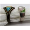 Image 2 : 2 RINGS W TURQ & MOTHER OF PEARL