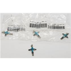 4-MATCHING STERLING CROSS PENDANTS
