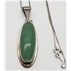 Image 2 : VTG CII STERLING PENDANT w/LARGE JADE