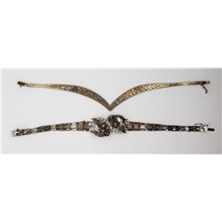 2-STERLING TRI-COLORED BRACELETS