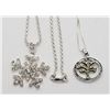 Image 1 : 2-.925 NECKLACES, FAMILY TREE & SNOWFLAKE