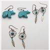 Image 1 : 3-NAVAJO DESIGN STERLING EARRING SETS