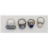Image 2 : 4-STERLING RINGS w/BLUE STONES
