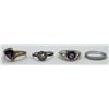Image 1 : 4-STERLING FASHION RINGS w/STONES