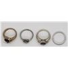 Image 2 : 4-STERLING FASHION RINGS w/STONES