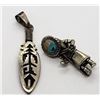 Image 1 : 2-NAVAJO PENDANTS (ZUNI MEDICINE MAN)