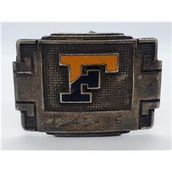 VTG BELT BUCKEL 1945-1946 "F" in ORANGE/BLACK
