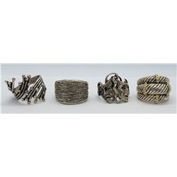 4-VIINTAGE STERLING RINGS (1)MARKED BEAU