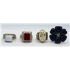 Image 1 : 4-STERLING RINGS WITH GORGEOUS CENTER ACCENTS