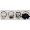 Image 2 : 4-STERLING RINGS WITH GORGEOUS CENTER ACCENTS