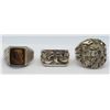 Image 1 : 3-MEN'S STERLING RINGS (1)TROJAN ACCENT CNTR