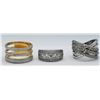 Image 1 : 3-STERLING BANDS (2)CLEAR STONE ACCENTS