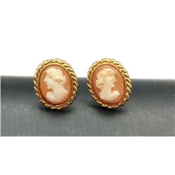 DANECRAFT 12K GOLD FILLED CAMEO EARRINGS