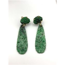 14K JADE DANGLE EARRINGS