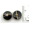 Image 2 : 14K BLACK BUTTON EARRINGS