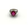 Image 1 : 18K GOLD RING W RED STONE SZ 4.5