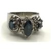 Image 2 : 14K RING W BLUE STONES & ACCENT DIAMONDS
