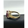 Image 4 : 10K GOLD RING RED STONE & DIAMONDS SIZE 7