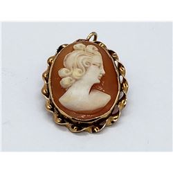 10k GOLD CAMEO PIN / PENDANT