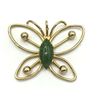Image 1 : 1/20 12K GOLD FILLED BUTTERFLY PENDANT W/ JADE
