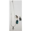 Image 3 : STERLING NECKLACE/CHAIN WITH (4)PENDANTS