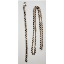 MATCHING SET OF STERLING LINK DESIGN NECKLACE