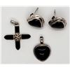 Image 1 : VINTAGE STERLING & BLACK ONYX JEWELRY LOT:
