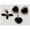 Image 2 : VINTAGE STERLING & BLACK ONYX JEWELRY LOT: