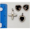 Image 3 : VINTAGE STERLING & BLACK ONYX JEWELRY LOT: