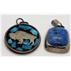 Image 2 : 2-VINTAGE STERLING PENDANTS (1)BUFFALO NICKEL