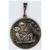 Image 1 : STERLING AZTEC ENGRAVED CIRCULAR PENDANT