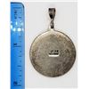 Image 2 : STERLING AZTEC ENGRAVED CIRCULAR PENDANT