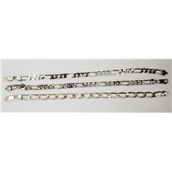 3-STERLING FIGARO MEN'S CHAIN BRACELETS