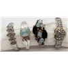 Image 1 : 4-STERLING RINGS WITH MARCASITE, OPAL, LIGHT