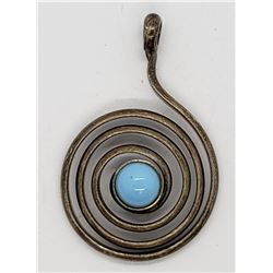 VINTAGE STERLING SCROLL PENDANT WITH