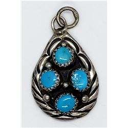 VINTAGE NAVAJO STERLING TEARDROP PENDANT
