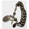 Image 1 : VINTAGE STERLING ROSARY BRACELET WITH