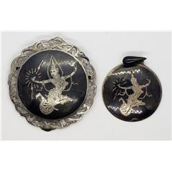 VINTAGE STERLING SIAM DANCING LADY JEWLERY