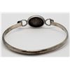 Image 3 : VINTAGE STERLING HINGED BRACELET WITH BLACK